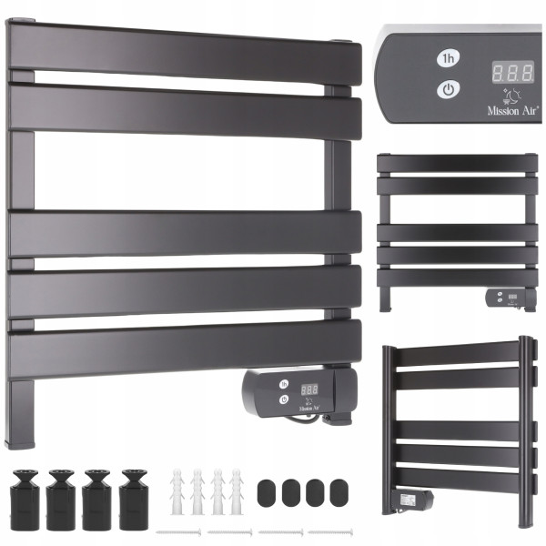 Grzejnik łazienkowy LYON 150W Black, 9471793