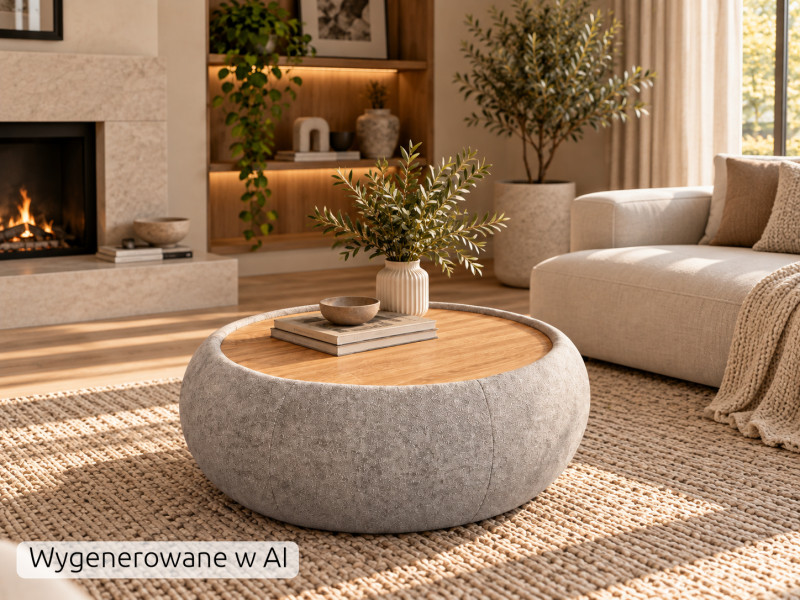 Okrągły Stolik kawowy Roundy Szary, 9472625