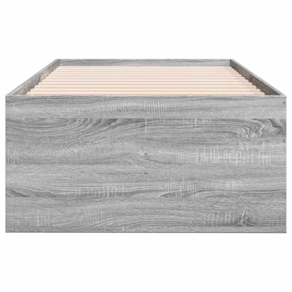 Łóżko 80x200 z Pojemnikiem ze Stelażem Szary Sonoma do Sypialni, 9513035
