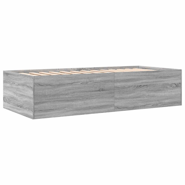 Łóżko 80x200 z Pojemnikiem ze Stelażem Szary Sonoma do Sypialni, 9513038