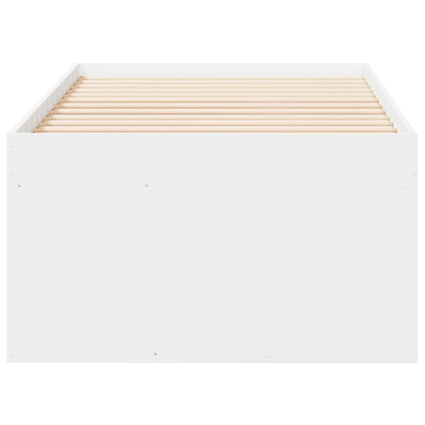 Tapczan 100x200 Jednoosobowy z Szufladami ze Stelażem Biały do Sypialni, 9518639
