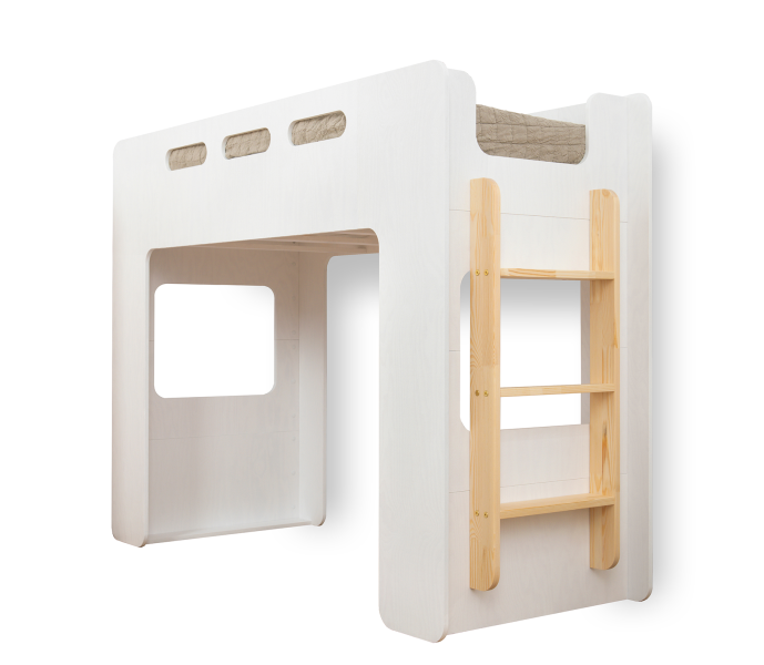Łóżko piętrowe antresola drewniane MIMI A Białe- SMARTWOOD®, 960021