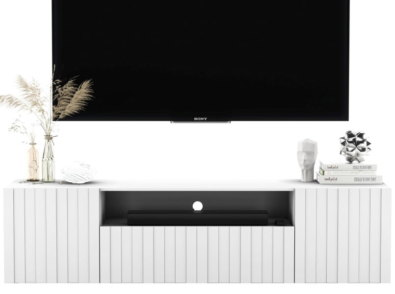 Wisząca szafka RTV Glamour Komoda Glamour Biały MAT 150 cm, 960162