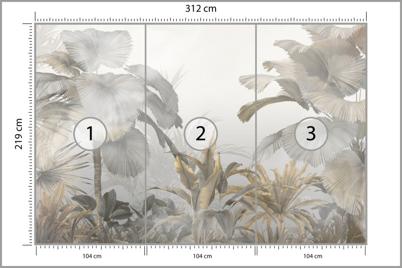Fototapeta TROPIKALNE Drzewa Liście Dżungla 312x219cm, 961777