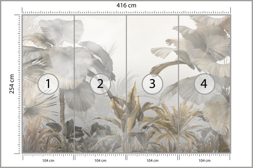 Fototapeta TROPIKALNE Drzewa Liście Dżungla 416x254cm, 962061