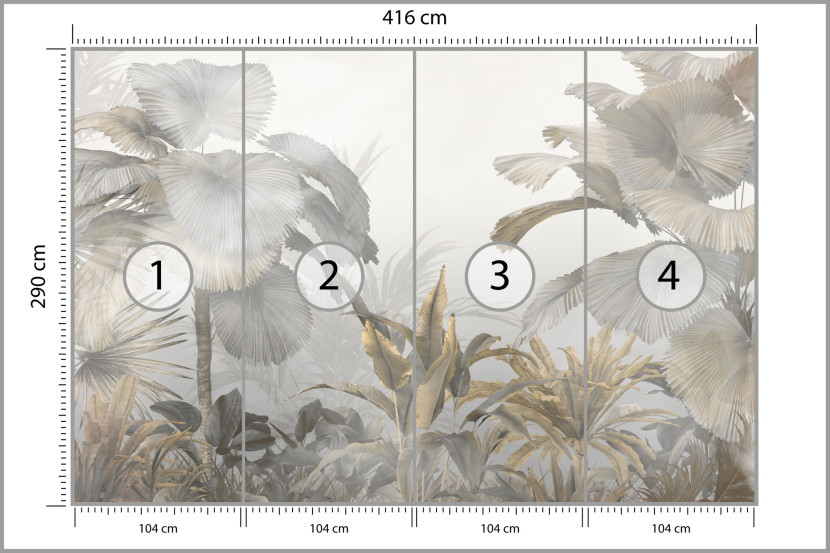 Fototapeta TROPIKALNE Drzewa Liście Dżungla 416x290cm, 962385