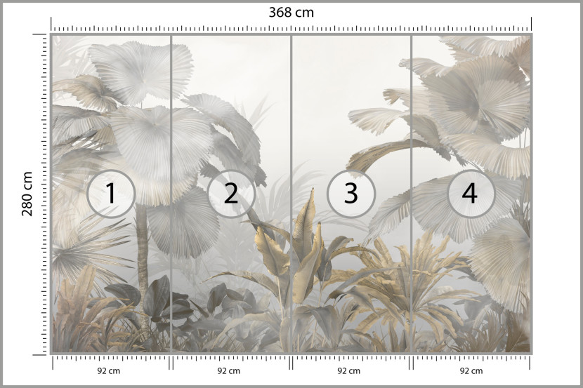 Fototapeta TROPIKALNE Drzewa Liście Dżungla 368x280cm, 963081