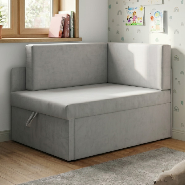 Sofa rozkładana narożna dla dzieci z funkcją spania Milavo Szara, 9756441
