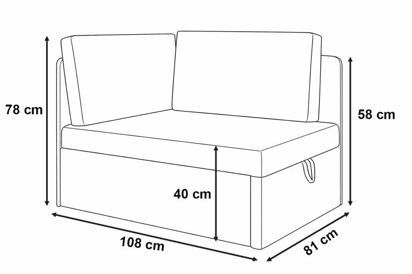 Sofa rozkładana narożna dla dzieci z funkcją spania Milavo Szara, 9756448