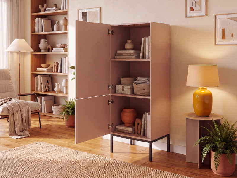 Komoda do salonu 50 cm z 2 drzwiami na nóżkach CIVO kaszmir, 9761343