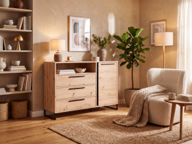 Komoda z szufladami 130 cm do salonu ALESSA dąb artisan