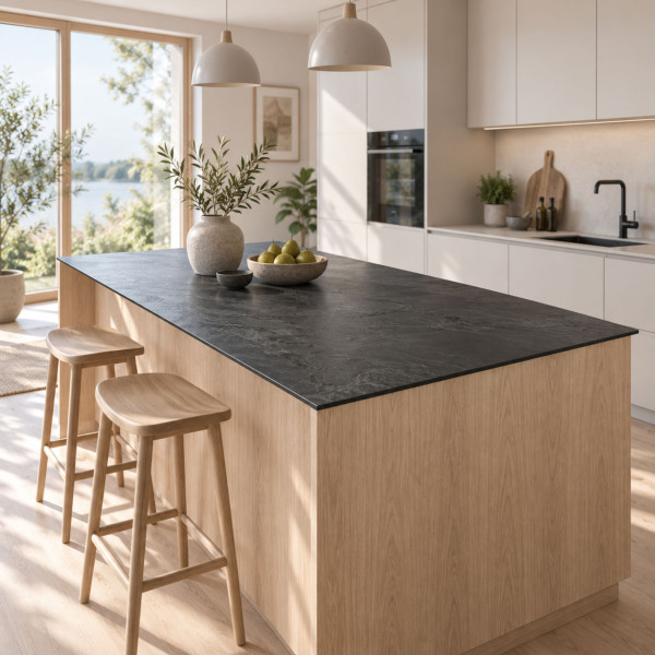 Blat do wyspy kuchennej HPL 160x120cm Black 0190SL, 9764285