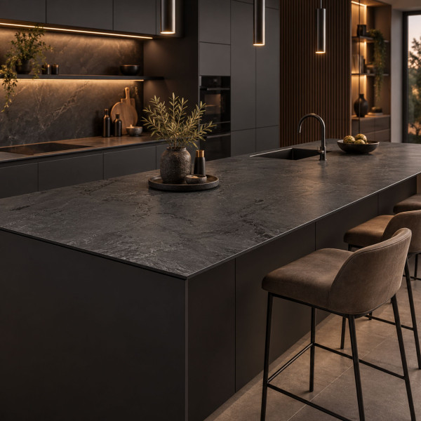 Blat do wyspy kuchennej HPL 180x64cm Black 0190SL, 9764788