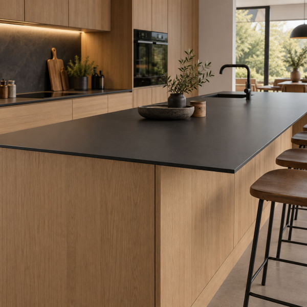 Blat do wyspy kuchennej HPL 260x120cm Black Mat 0190AF, 9765223