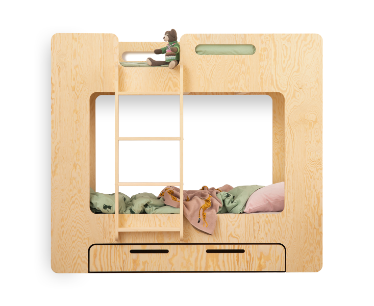 Łóżko piętrowe drewniane MIMI DL z szufladą - przechowywanie, 979602