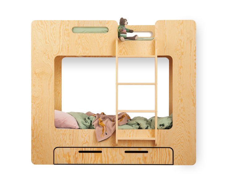 Łóżko piętrowe drewniane MIMI DP Lakier z szufladą - spanie, 981778