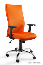 Fotel biurowy BLACK ON BLACK pomarańczowy
