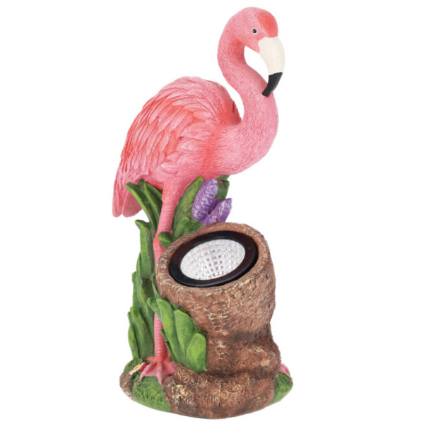 Figurka ogrodowa flaming z reflektorem, 24 x 24 x 10,5 cm, 9833670