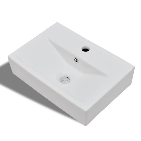 Umywalka Wpuszczana w Blat Ceramiczna Prostokątna Biała do Łazienki 46,5 cm, 9863154