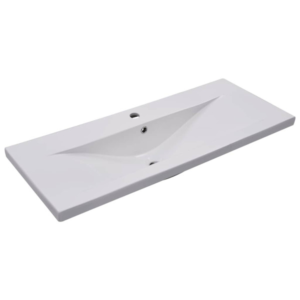 Umywalka Wpuszczana w Blat Ceramiczna Prostokątna Biała do Łazienki 101 cm, 9864008