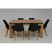 INSPIRO Zestaw stół C-16 dąb Wotan 160–200 cm + 6 czarnych krzeseł SL-02, 9869558