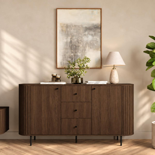 Elegancka komoda z trzema szufladami do salonu ZANTO DĄB DUNIN, 9870157