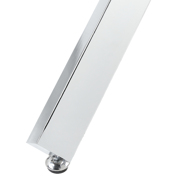 Stół okrągły ø110 cm srebrne nogi szklany blat, 9882641