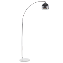 Lampa podłogowa stojąca metalowa srebrna