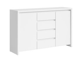 komoda Kaspian 144 cm z 2 drzwiami i 4 szufladami biała