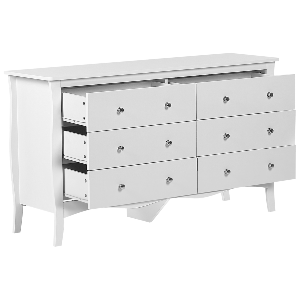 Komoda szafka z sześcioma szufladami 75 x 130 cm biała, 9886304