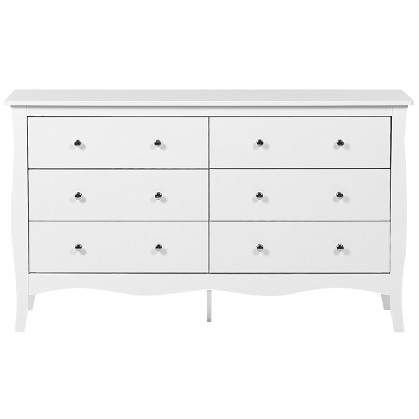 Komoda szafka z sześcioma szufladami 75 x 130 cm biała, 9886305