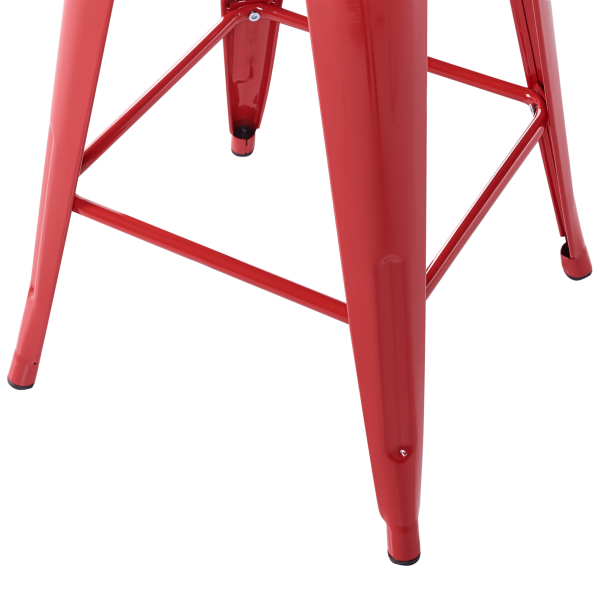 Zestaw 2 stołków barowych do kuchni stalowych 60cm czerwony, 9886371