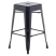Zestaw 2 hokerów barowych 60 cm metalowych kuchnia jadalnia czarny, 9886376