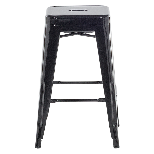 Zestaw 2 hokerów barowych 60 cm metalowych kuchnia jadalnia czarny, 9886377