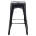 Zestaw 2 hokerów barowych 60 cm metalowych kuchnia jadalnia czarny, 9886377