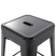 Zestaw 2 hokerów barowych 60 cm metalowych kuchnia jadalnia czarny, 9886378