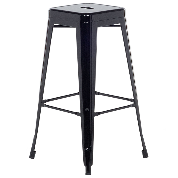 Zestaw 2 stołków barowych hockerów stalowy 76 cm czarny, 9886408