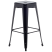 Zestaw 2 stołków barowych hockerów stalowy 76 cm czarny, 9886408