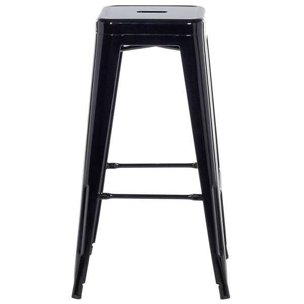 Zestaw 2 stołków barowych hockerów stalowy 76 cm czarny, 9886409