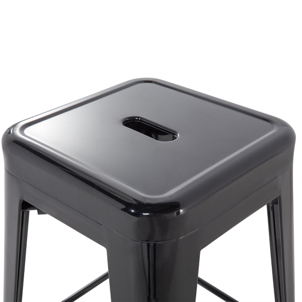 Zestaw 2 stołków barowych hockerów stalowy 76 cm czarny, 9886410