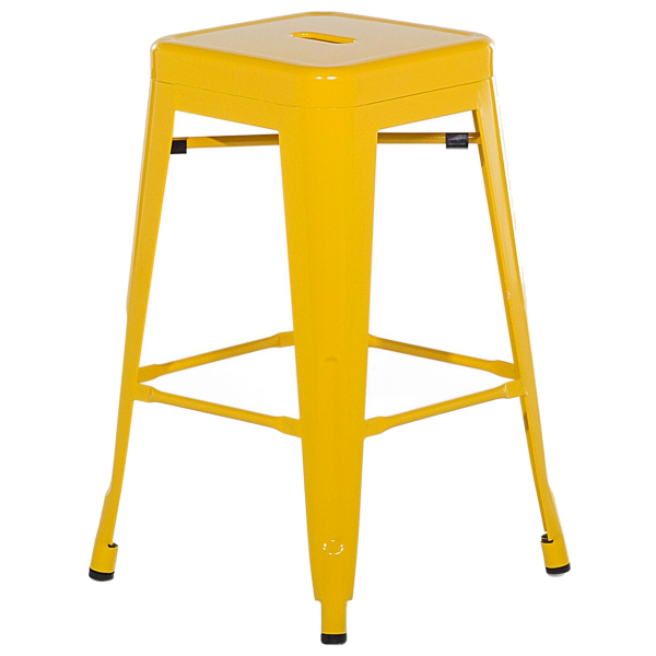 Zestaw 2 stołków barowych 60 cm metalowych żółty, 9886416