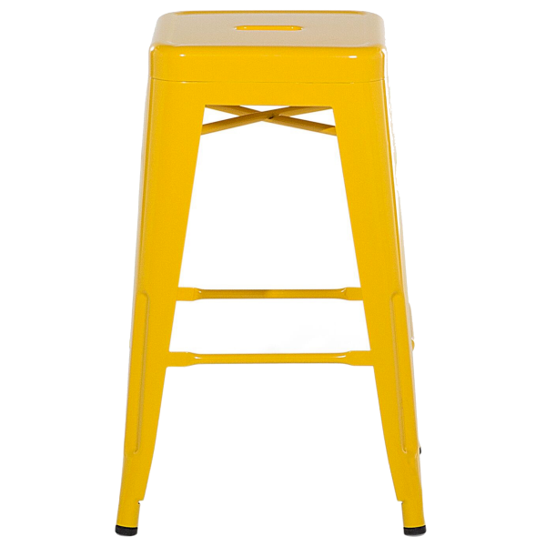 Zestaw 2 stołków barowych 60 cm metalowych żółty, 9886417