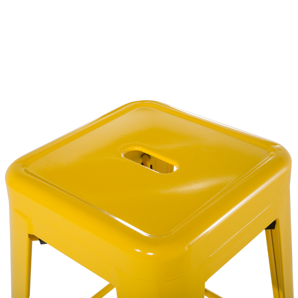 Zestaw 2 stołków barowych 60 cm metalowych żółty, 9886418