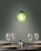 Lampa wisząca szklany klosz zielona