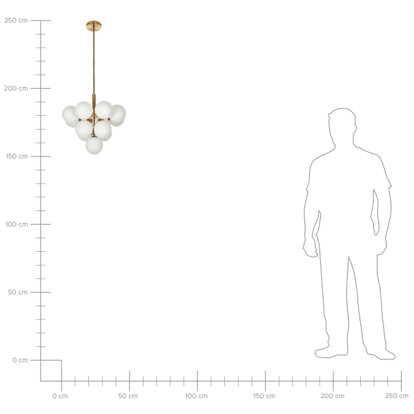 Lampa wisząca sufitowa 13-punktowa mosiężna, 9891127
