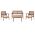 Zestaw ogrodowy drewniany 2 fotele sofa stolik, 9895868