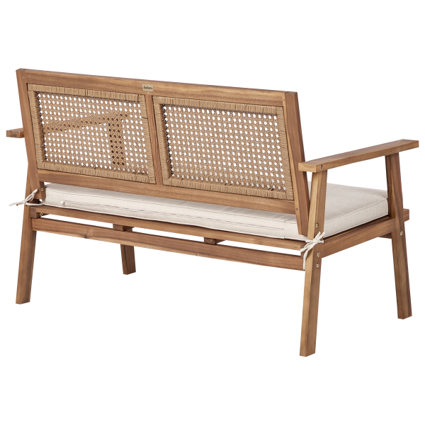 Zestaw ogrodowy drewniany 2 fotele sofa stolik, 9895873