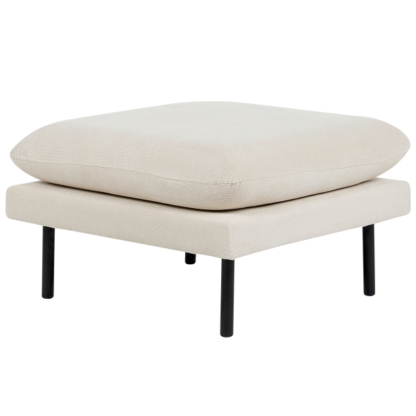 Otomana pufa do salonu tapicerowana metalowe nogi glamour jasnobeżowa, 9896224