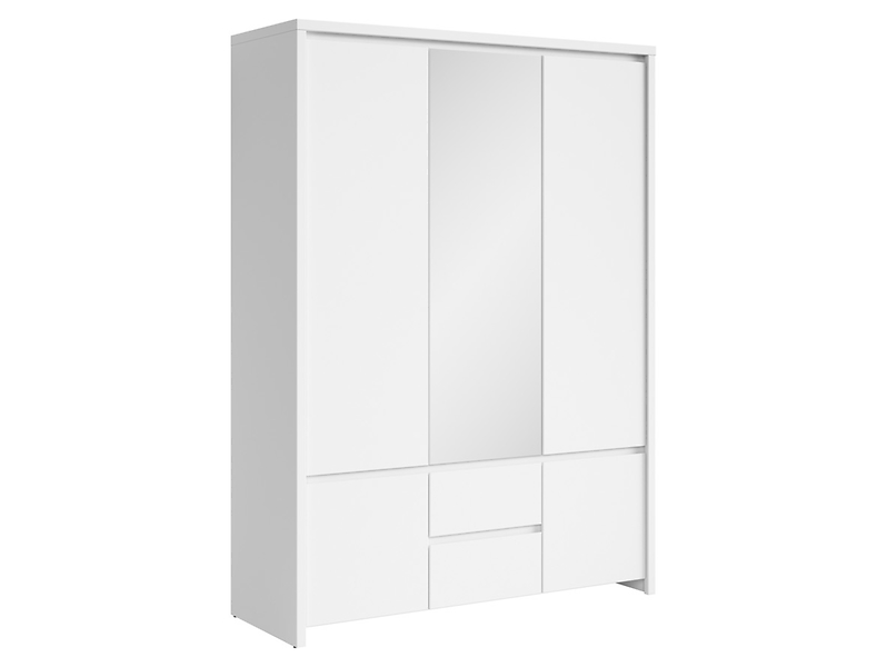 szafa pięciodrzwiowa Kaspian 153 cm z lustrem i szufladami biała, 989699
