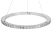 Lampa wisząca LED ring okrągła kryształowa srebrna, 9897989